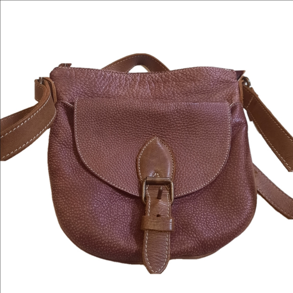 VINTAGE 90S ROOTS CROSSBODY LEATHER SADDLE BAG